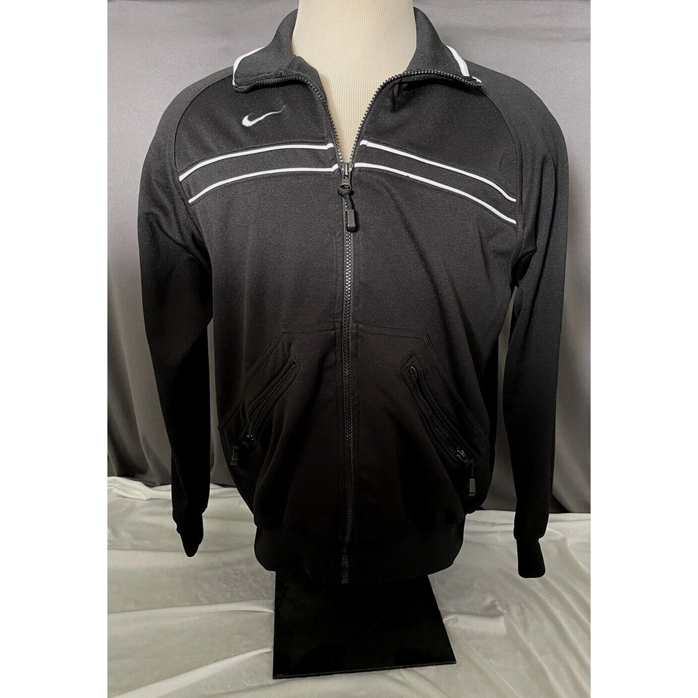 Nike Mens Track Jacket Black Size M Medium Full Zip Zipper Pockets